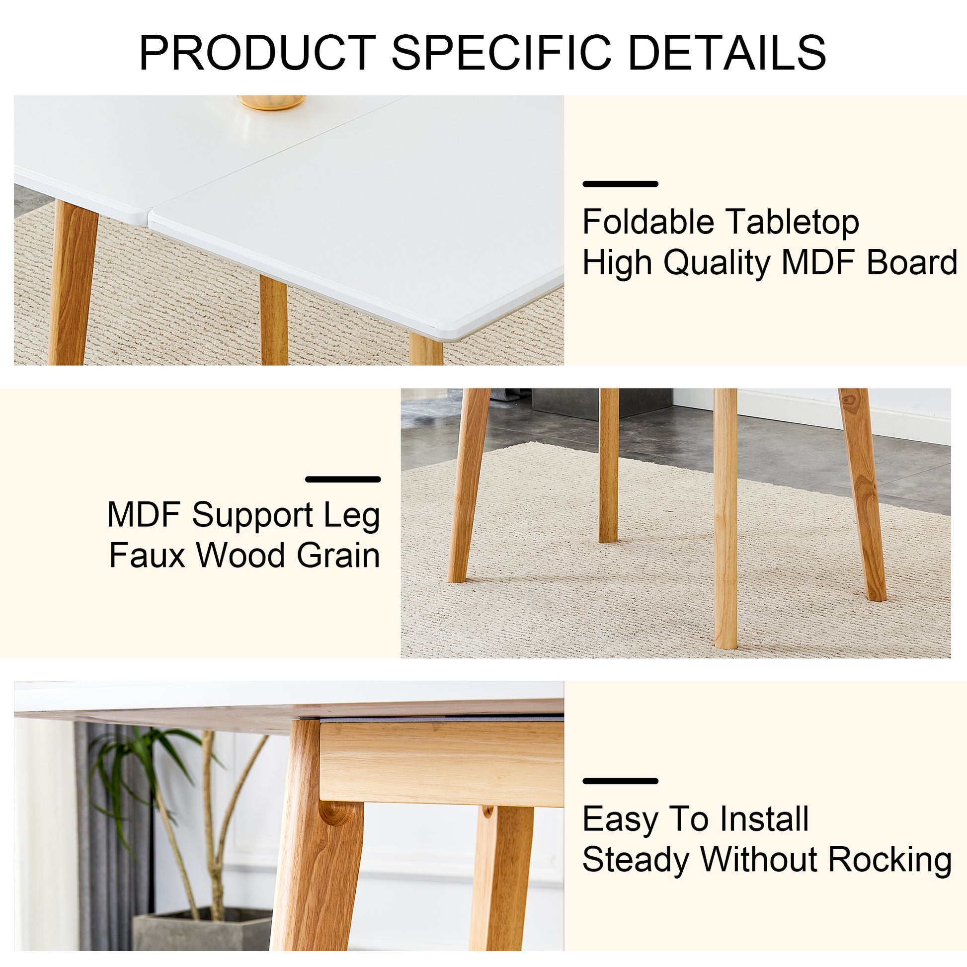 Table And Chair Set. White Sintered Stone Tabletop, Rubberwood Legs, Foldable Computer Desk, Foldable Desk. Solid Wood Dining Chair With Small Curved Backrest And Pu Cushions. Zd 1545 Dx 2361 Wood Seats 4 Wood