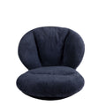 360 Swivel Accent Chair, Modern Chenille Lounge Chair With Faux Leather And Black Metal Base Frame, Comfortable Reading Chair For Small Spaces, Living Room, Bedroom, Reading Corner, Office, Navy Blue Black,Navy Blue Brown Primary Living Space American