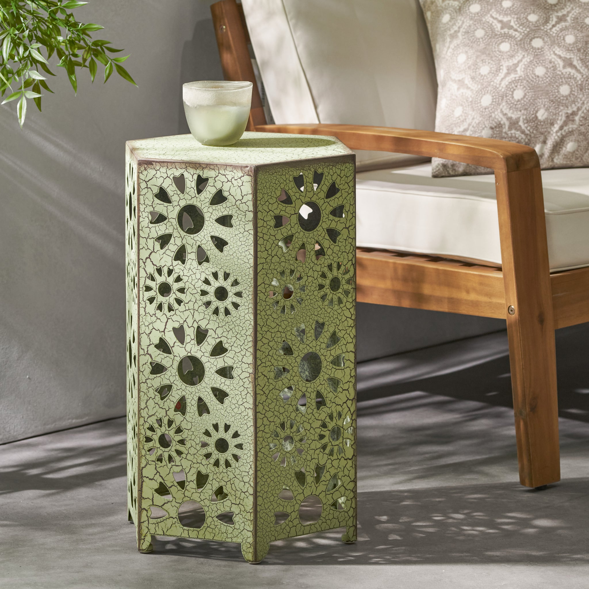 Eliana 14 Side Table - Green Iron