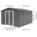 Metal Garden Sheds 10Ftx12Ft Outdoor Grey Grey Metal