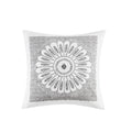 Cotton Embroidered Decorative Square Pillow Grey 20X20