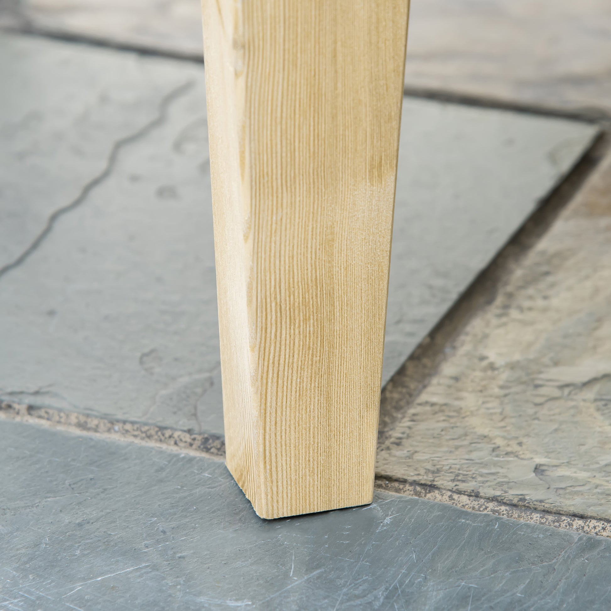 Outsunny Chaise Lounge Chair For Outdoor, Patio Recliner With 4 Position Adjustable Backrest And Cushion For Deck, Beach, Lawn And Sunbathing, Natural Natural Wood Polyester