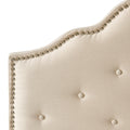 Queen&Full Sized Headboard Queen Beige Fabric