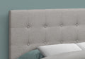 Bed, Headboard Only, Full Size, Bedroom, Upholstered, Grey Linen Look, Transitional Grey Foam Solid Wood Mdf