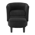 Modern Accent Chair,Upholstered Arm Chair Linen Corduroy Single Sofa Chair With Ottoman Foot Rest Comfy Armchair For Living Room Bedroom And Office,Black Black Fabric