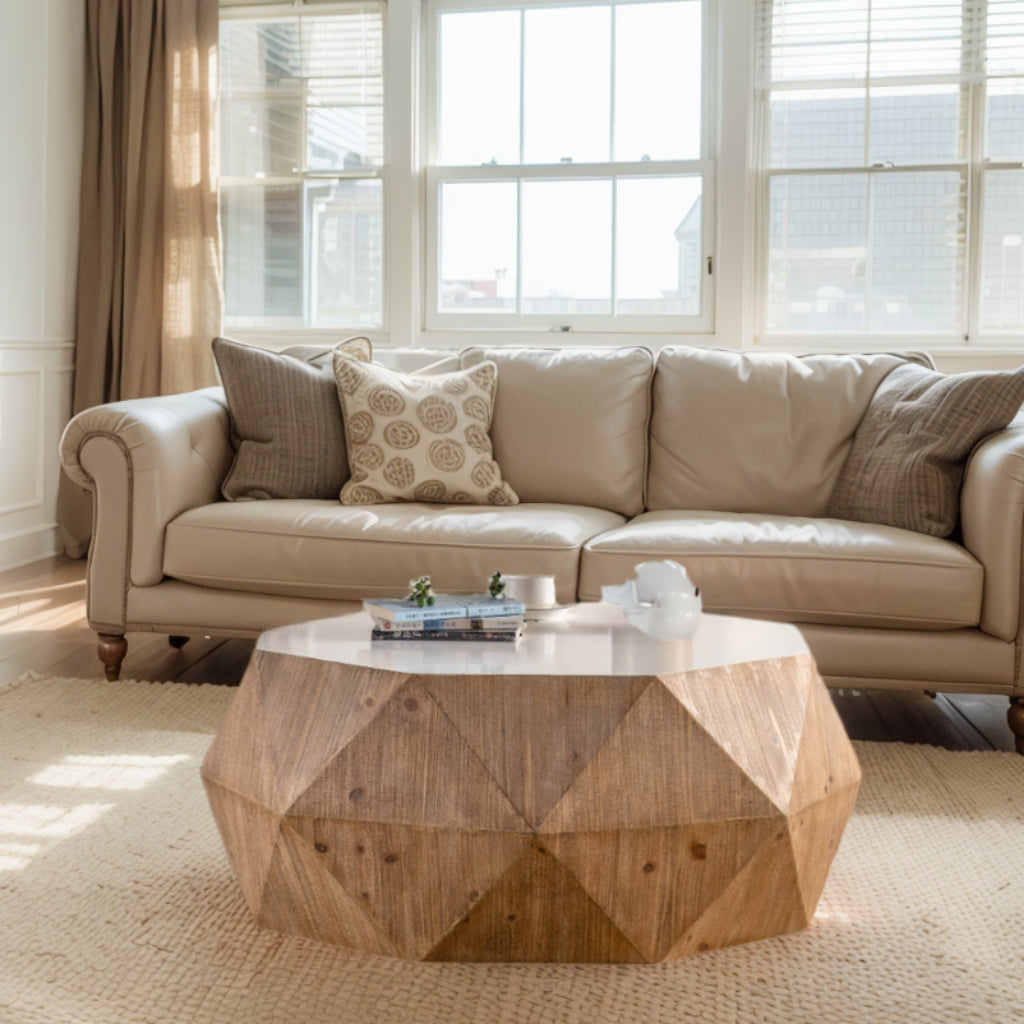 38"Three Dimensional Embossed Pattern Design American Retro Style Coffee Table,White Tabletop Same Sku:W757102838 White Mdf