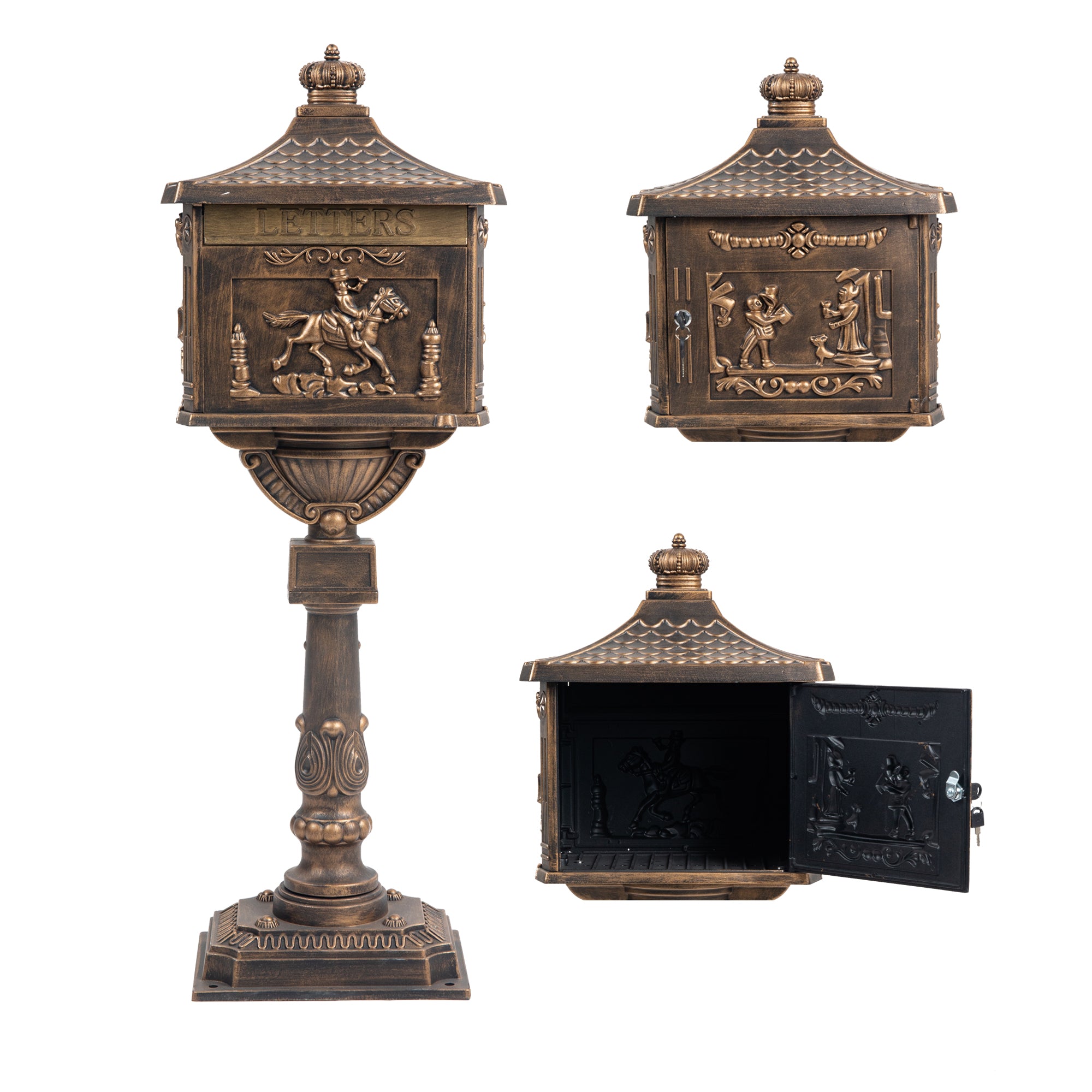 Polar Aurora Mailbox Cast Aluminum Bronze Mail Box Postal Box Security
