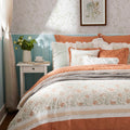 9 Piece Cotton Percale Comforter Set Coral Queen Queen Coral Polyester