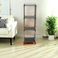 Korean Black 4 Tier Heavy Duty Stainless Steel Storage Shelving Unit, 100Lbs Shelf 49