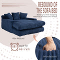 Coolmore Corduroy Lazy Sofa With 3 Back Pillows,Comfy Sofa Deep Seat Couch For Living Room,Club Navy Navy Primary Living Space Foam Corduroy 1 Seat