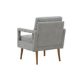 Mid Century Armchair2Pcs, Accent Chair With Wood Legs & Soft Cushion For Living Room, Bedroom, Home Office, Study, Grey Gray Foam Wood Fabric