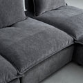 Modern Armless L Shaped Sectional Sofa Couch With Ottoman Modular Design, Durable Construction, Easy Care Upholstery For Living Room, Apartment, Office, Small Space Gray Wood Medium Soft Chenille 4 Seat
