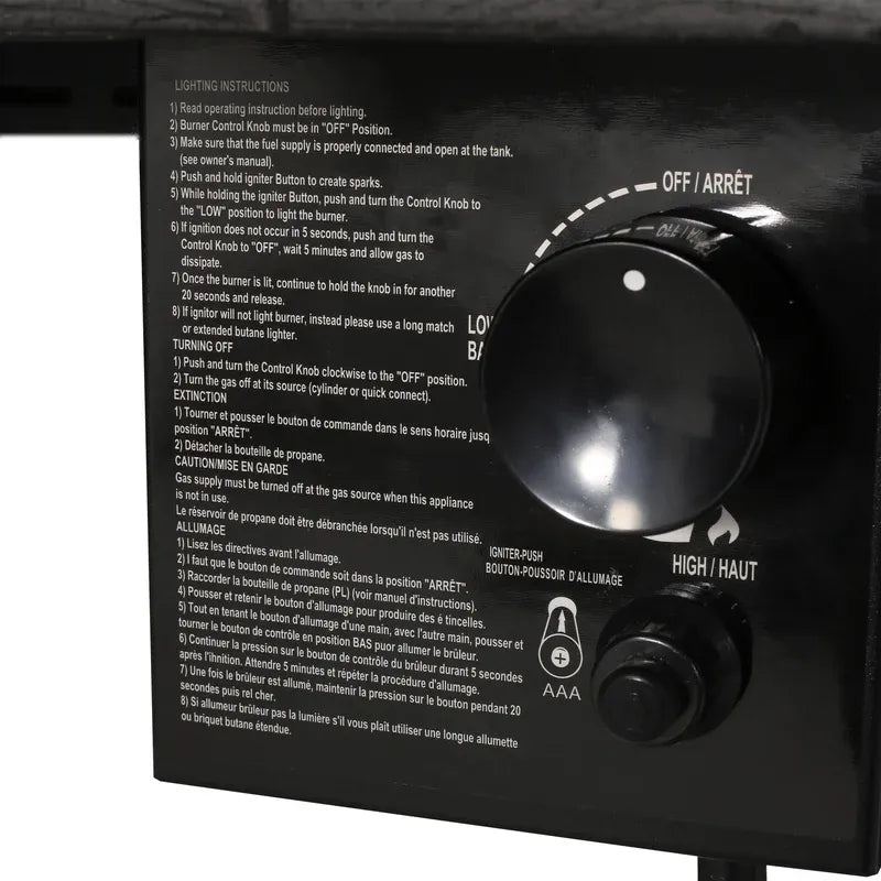 Outdoor Patio Propane Fire Pit Concrete Wood Pattern Fire Table 40, 000 Btu, 30'' H X 70'' W, Grey Grey Magnesium Oxide