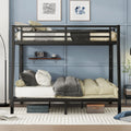 Metal Full Xl Over Queen Bunk Bed For Teens And Adults,Space Saving Noise Reduced No Box Spring Needed,Black Full Xl Black Metal