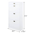 Bailey White High Gloss Shoe Cabinet With 4 Drawers Freestanding White Primary Living Space Drawers Included Modern Wood Metal