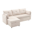 United We Win Furniture, Modular L Shaped Sofa, Modular Long Sofa With Reversible Chaise Lounge, Sofa Bed, Sleeper Sofa, Modular Sofa Combination With Storage Seats. Beige Chenille 3 Seat