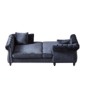 81 Inch Chenille Face To Face Chaise Lounge With Two Pillows,Nailhead Trim,Button Tufted Design And Rolled Arms For Lounge, Living Room And Office Blue Chenille 1 Seat