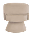Modern Swivel Barrel Chair, Upholstered Velvet Round Accent Chairs,360 Degree Comfy Swivel Chair With Open Backrest, Single Chair Armchair For Living Room Bedroom, Homerest,Taupe Beige Taupe Primary Living Space American Design,Contemporary,Luxury,Mid