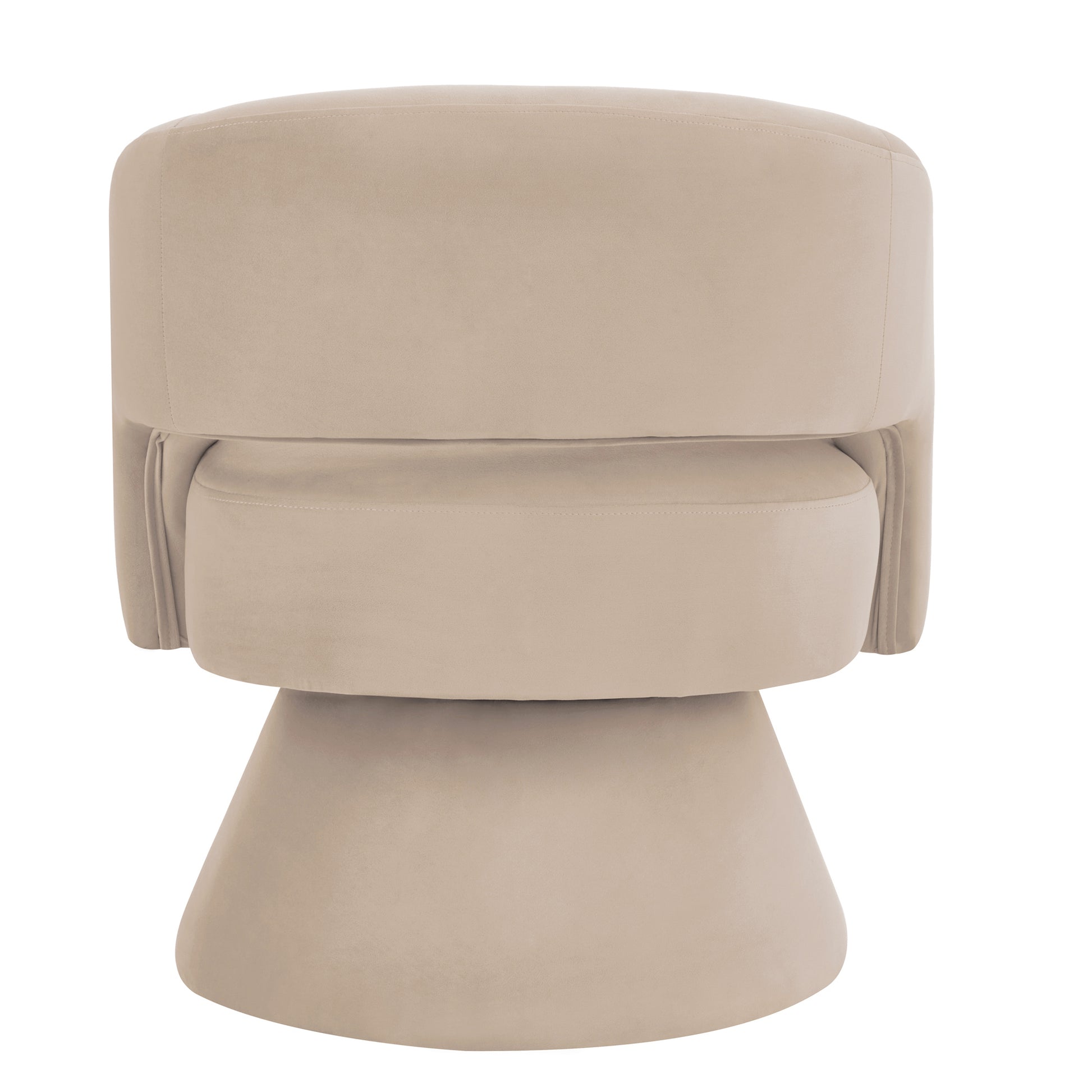 Modern Swivel Barrel Chair, Upholstered Velvet Round Accent Chairs,360 Degree Comfy Swivel Chair With Open Backrest, Single Chair Armchair For Living Room Bedroom, Homerest,Taupe Beige Taupe Primary Living Space American Design,Contemporary,Luxury,Mid