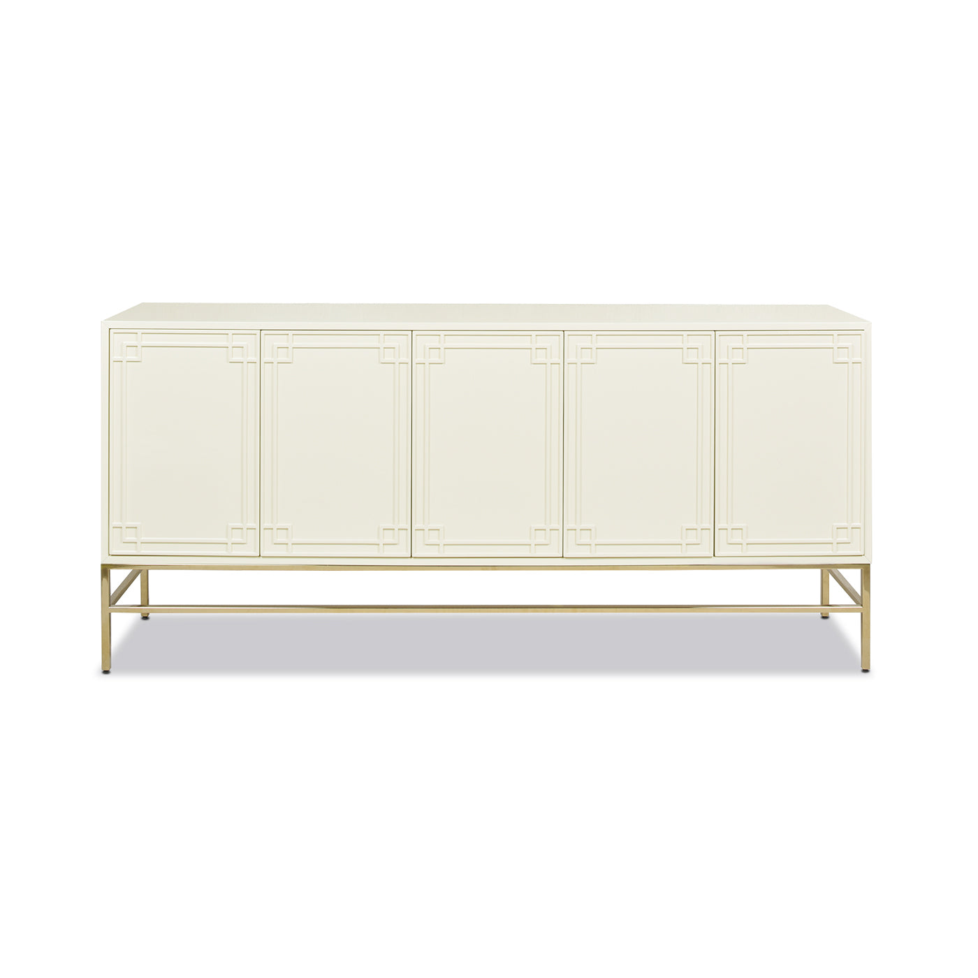 Gemini 79" Sideboard Storage Buffet, White Lacquer Birchwood White Solid Wood Mdf Solid Wood Mdf