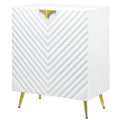 White High Gloss And Gold Console Table With