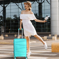 Hardside Luggage Sets 3 Pieces, Expandable Luggages Spinner Suitcase With Tsa Lock Lightweight Carry On Luggage 20Inch 24Inch 28Inch Teal Blue Polypropylene