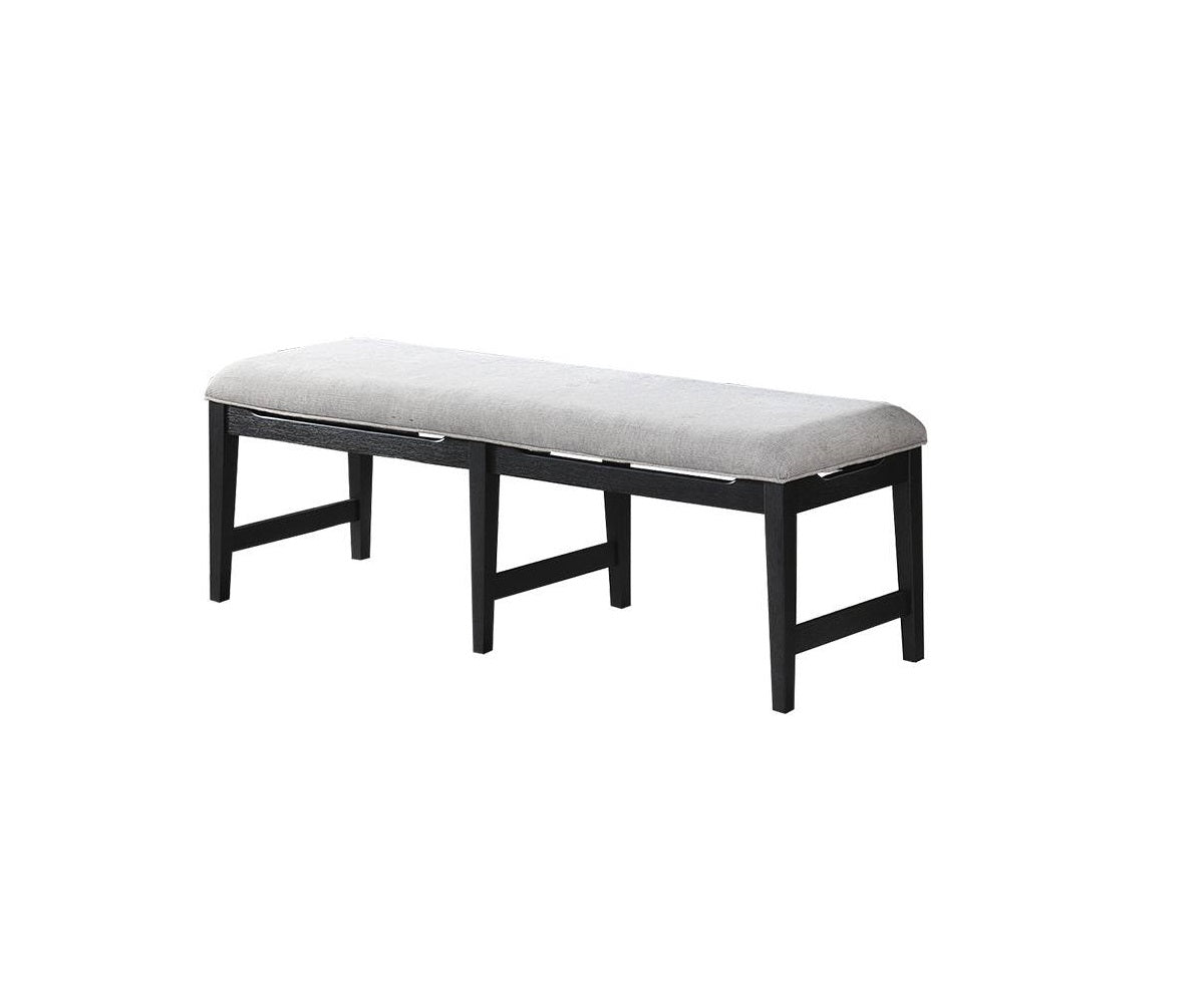 Modern 1Pc Dining Bench Black Frame Upholstered Cushion Plush Comfort Seat Kitchen Dining Room Furniture Black Dining Room Classic,Contemporary,Modern Rubberwood Fabric,Rubber Wood,Solid Wood