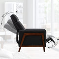 Wood Framed Pu Leather Recliner Chair Adjustable Home Theater Seating With Thick Seat Cushion And Backrest Modern Living Room Recliners, Black Old Sku:Pp289527Aab Black Pu Pu