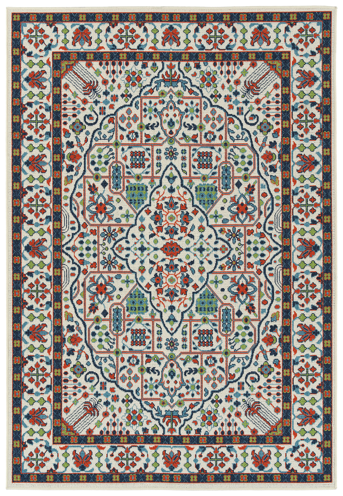 Casual, Traditional, Oriental, Global Inspired, Textured Loop Pile 5' X 7'6" Rectangle Area Rug Multi Polypropylene