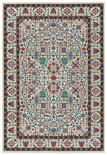 Casual, Traditional, Oriental, Global Inspired, Textured Loop Pile 5' X 7'6" Rectangle Area Rug Multi Polypropylene