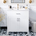 30 Inch Bathroom Vanity With Ceramic Sink And Large Storage The Perfect Choice For Small Bathrooms White Bathroom Solid Wood Mdf