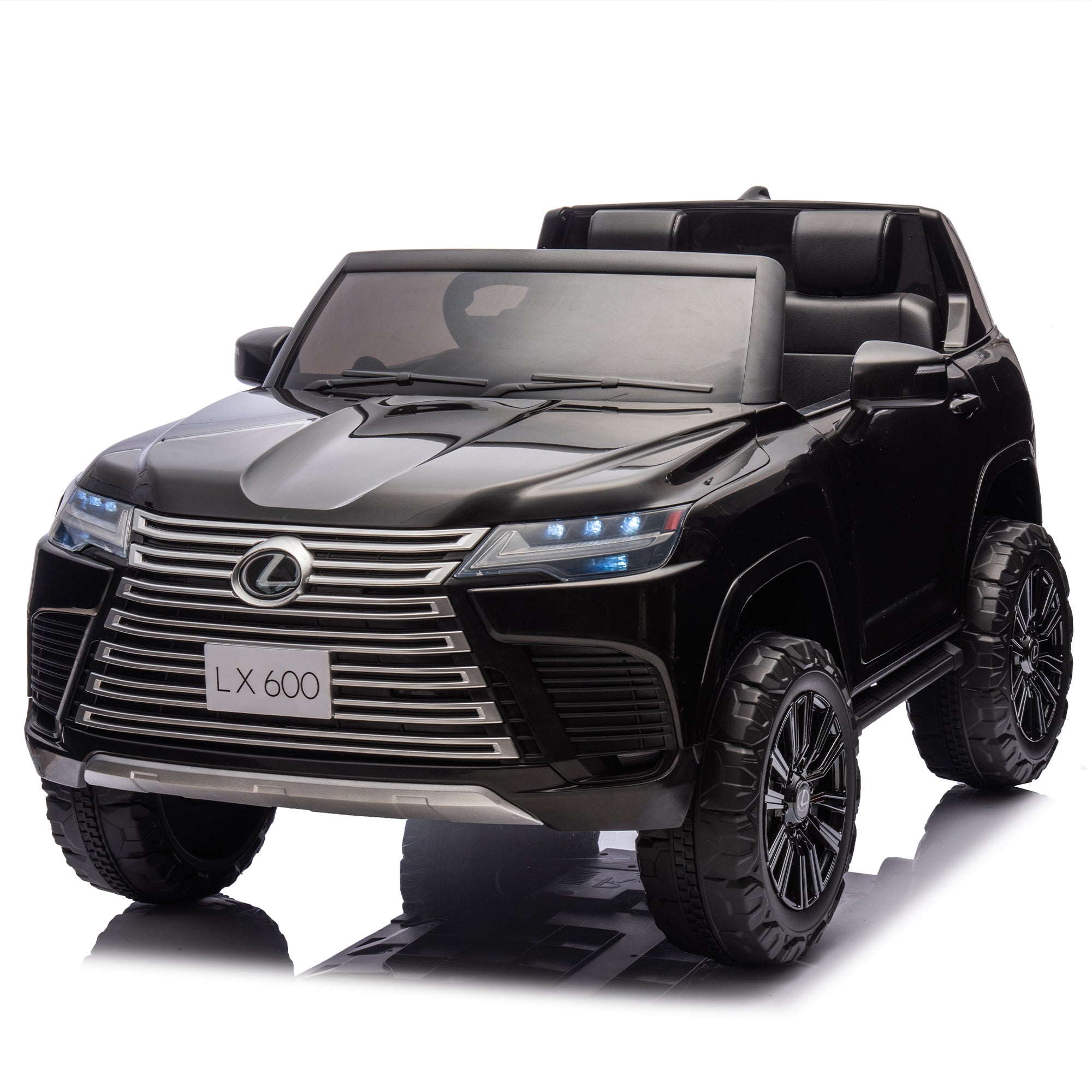 Licensed Lexus Lx600 24V Two Seater Kids Ride On Car W Parents Control,Seat Width 20 Inches,2Wd,Four Wheel Suspension,Bluetooth,Mp3,Music,Adjustable Volume,Power Display,Speeds 1.86 3.11Mph For Kids. Black Polypropylene