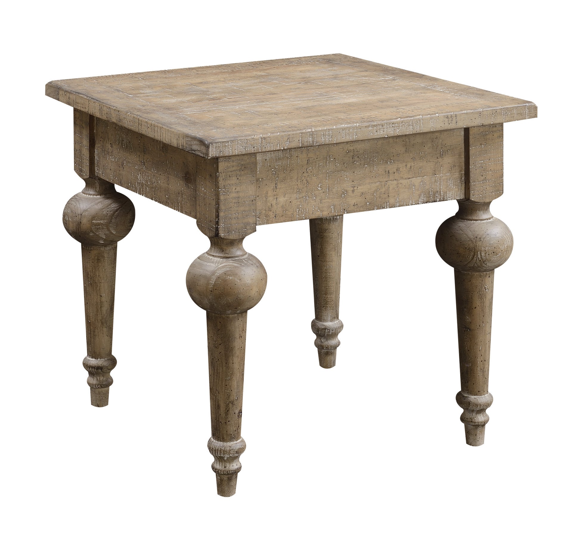 Ludin Taupe Square End Table Taupe Solid Wood