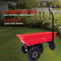 Wheelbarrow Electric Hassle Free Assemble: This Utility Cart'S Durable Steel Frame Is Easy To Assemble While The Sturdy Poly Tub Is Easy To Clean And Rust Resistant Electric Garden Cart Black Red Abs Steel Q235