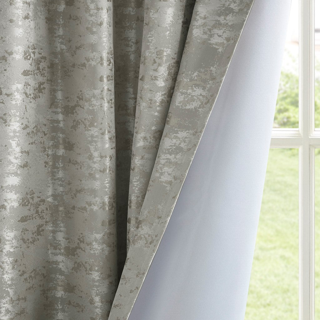 Jacquard Lined Total Blackout Rod Pocket Back Tab Curtain Panel Only 1 Pc Panel Multicolor Polyester