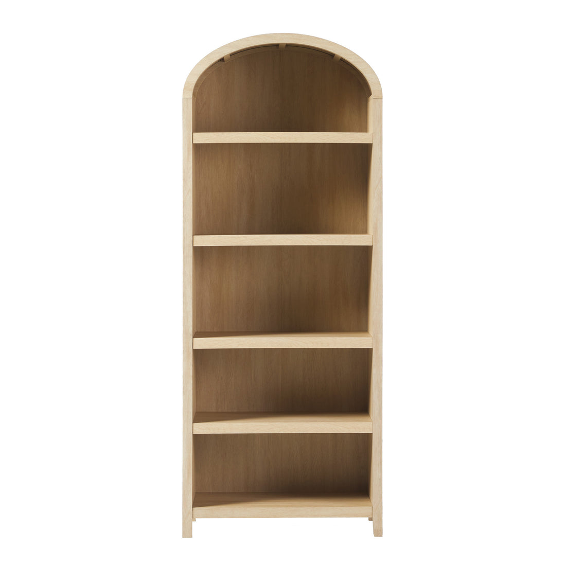 Modern 5 Shelf Open Arched Bookshelf Oak Oak Mdf Mdf