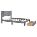 Full Size Storage Bed Velvet Upholstered Platform Bed With A Big Drawer Gray Old Sku:Wf296850Aae Full Gray Velvet