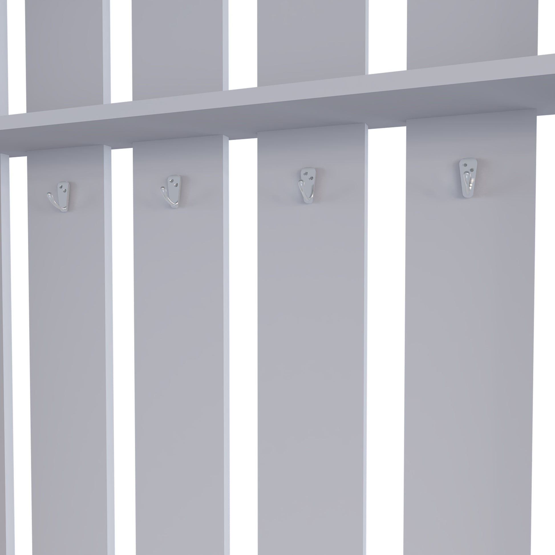 Van Hall Tree In Melamine, Open Storage Y Coat Space, Smoke Smoke Primary Living Space Minimalist,Modern Particle Board Melamine