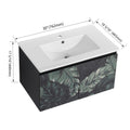 30'' Floating Wall Mounted Bathroom Vanity With Ceramics Sink & Soft Close Cabinet Door, Kd Package Black Bathroom Modern Plywood