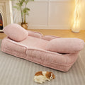 Human Dog Bed ,Lazy Sofa Couch ,5 Adjustable Position,Sit,Sleep,Fold,Suit To Put In Bedroom, Living Room ,Space Saving Design ,Pink Pink Polyester Metal Primary Living Space Medium Soft Cushion Back Modern Foam Polyester