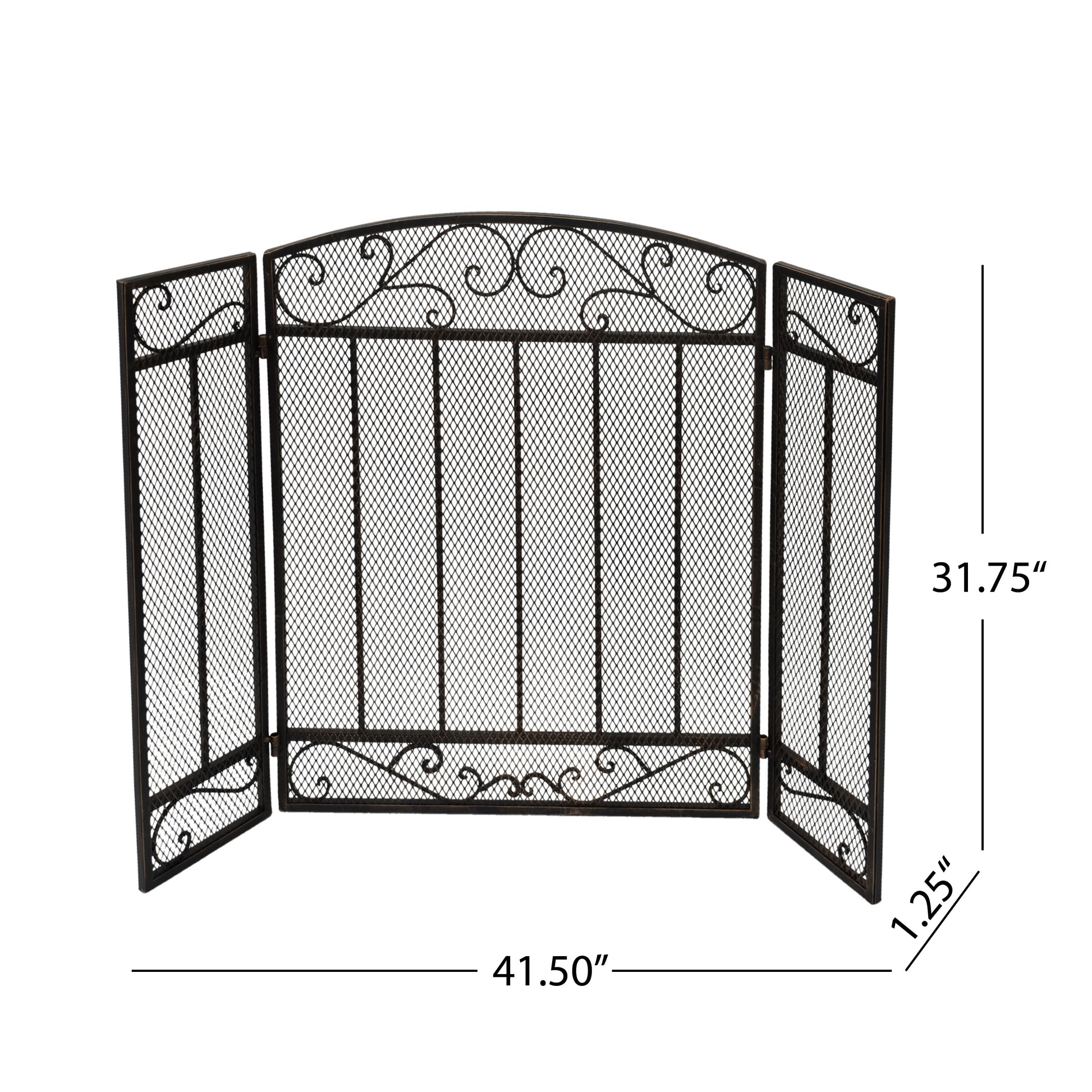 Fire Screen Black Gold Iron