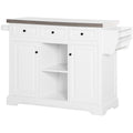 Homcom Rolling Kitchen Island With Storage, Kitchen Cart With Stainless Steel Top, Spice Rack & Drawers, White White Mdf