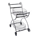 Well Designed Metal Utility Cart & Stand, Black Black Steel