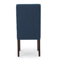 Dining Chair Set Of 2 Navy Blue Fabric