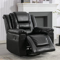 360 Swivel And Rocking Home Theater Recliner Manual Recliner Chair With Wide Armrest For Living Room,Bedroom, Black Old Sku:Pp302953Aab Black Foam Pu