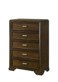 Contemporary Style 1Pc 5 Drawer Chest Dark Brown Finish Wooden Home Bedroom Furniture Brown Bedroom Contemporary Wood