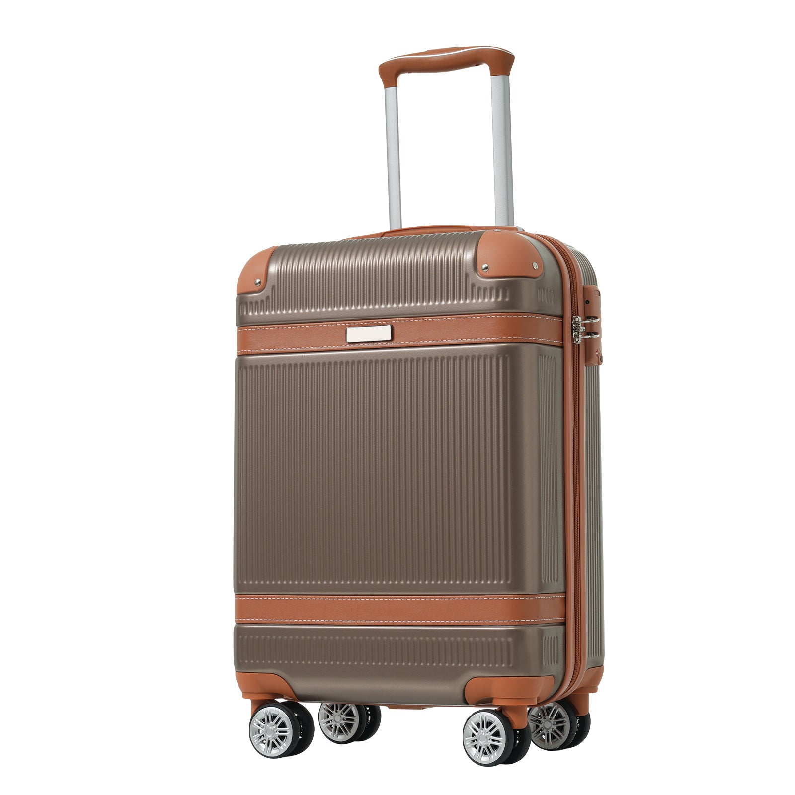 Hardshell Luggage Sets 3 Piece Carry on Suitcase coppery-abs