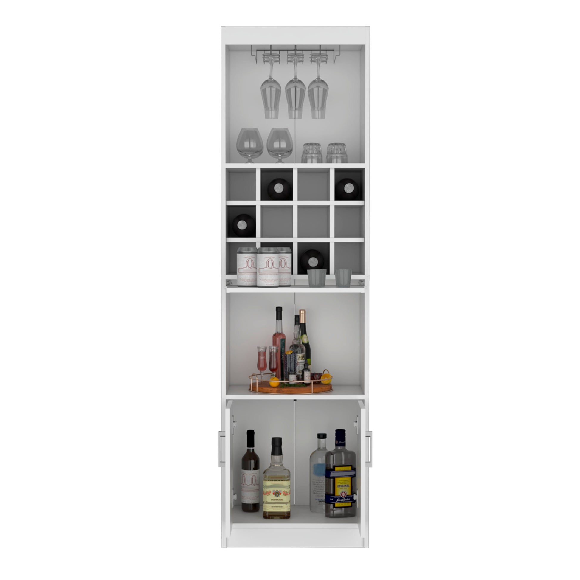 Kevil 71 Inch Tall Bar Cabinet 5 Tier Modern Bar