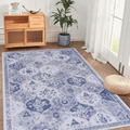 3X5 Area Rugs, Blue Area Rug, Washable Rug, Low Pile, Non Slip, Non Shedding, Foldable, Kid & Pet Friendly Area Rugs For Living Room, Bedroom, Kitchen, Dining Room Perfect Gift, Blue, 3X5 Blue