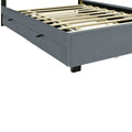 Full Size Velvet Storage Platform Bed, With 2 Big Drawers, T Size Trundle And Led Light, Gray Gray Velvet